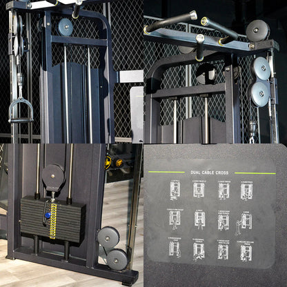 Multi-Function Medium Cable Crossover Machine – Dual Stack Strength Training Equipment (Black)