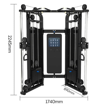 Multi-Function Medium Cable Crossover Machine – Dual Stack Strength Training Equipment (Black)