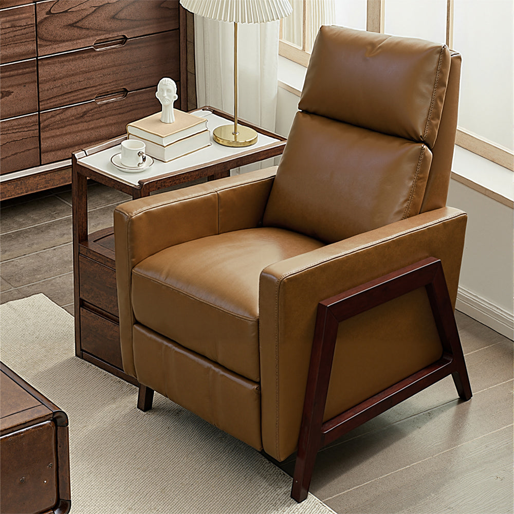 Brio Stylish Wood Frame Recliner — Elegant Design Meets Ultimate Comfort