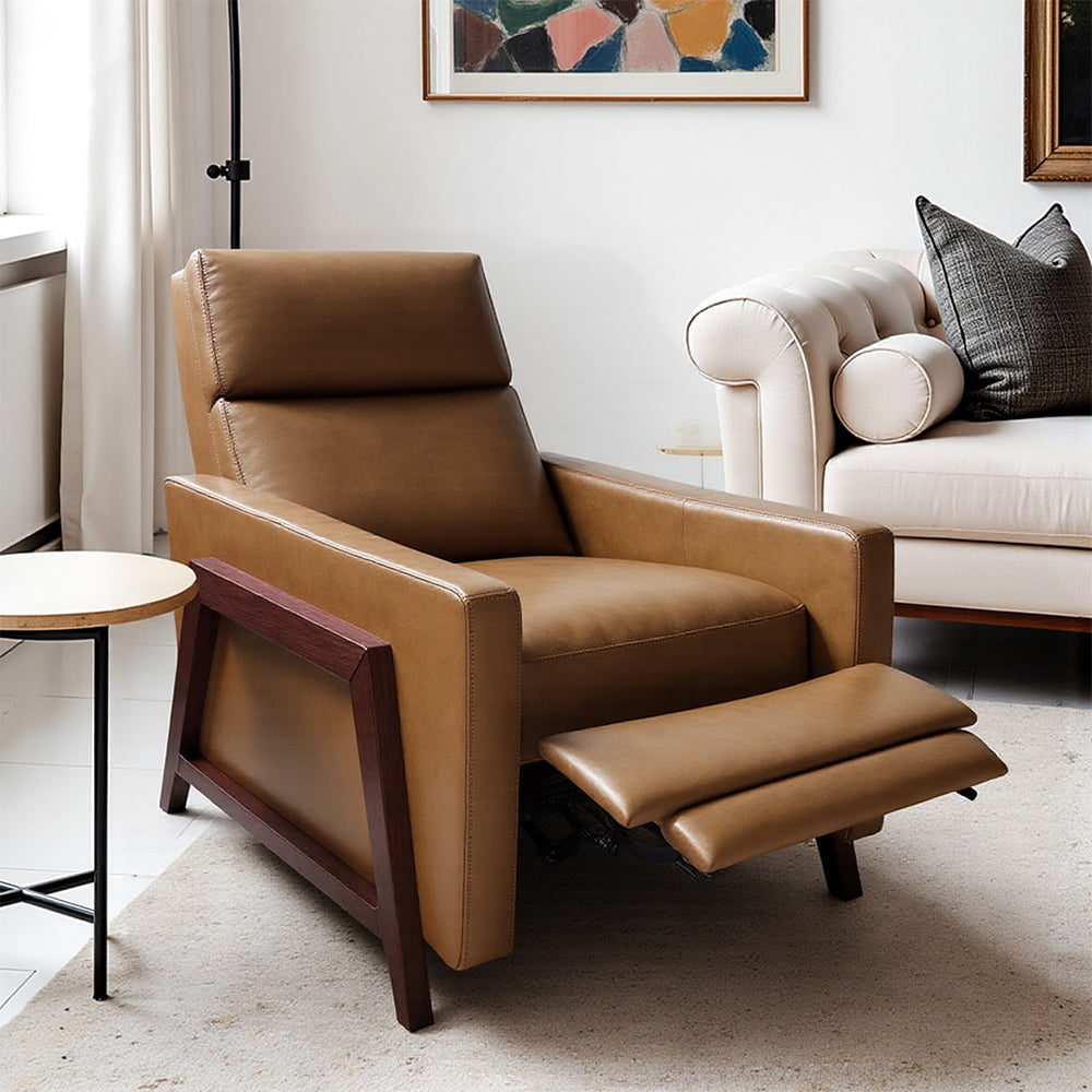 Brio Stylish Wood Frame Recliner — Elegant Design Meets Ultimate Comfort