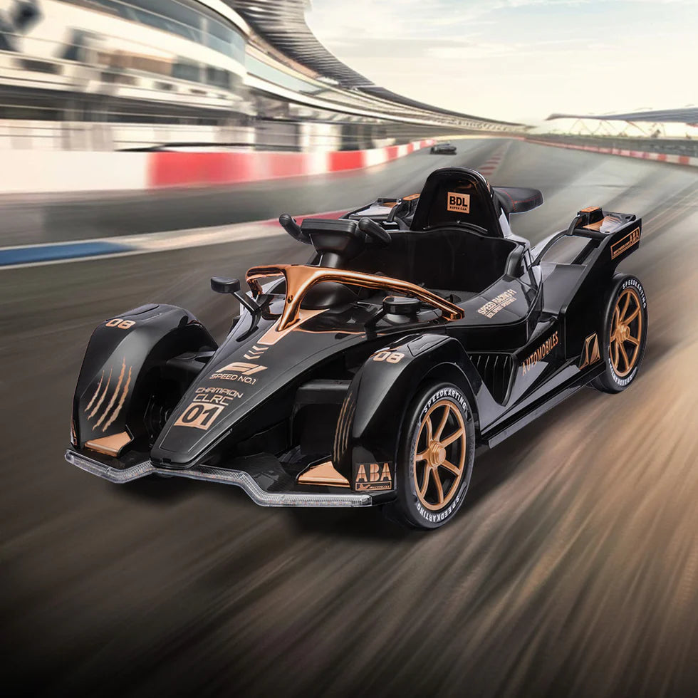 Urban Culture Homes 12V 7Ah Dual Drive Electric Go-Kart | Kids Racing Vehicle with Remote Control, MP3, and LED Lights