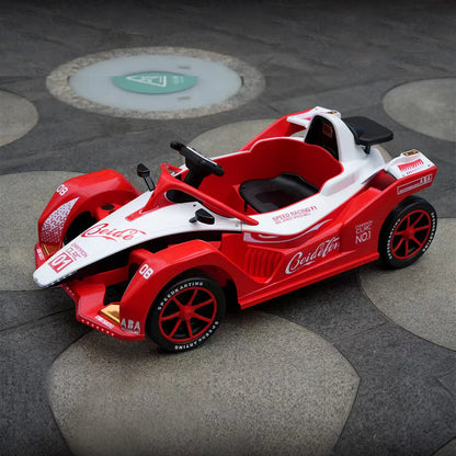 Urban Culture Homes 12V 7Ah Dual Drive Electric Go-Kart | Kids Racing Vehicle with Remote Control, MP3, and LED Lights