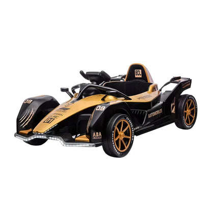 Urban Culture Homes 12V 7Ah Dual Drive Electric Go-Kart | Kids Racing Vehicle with Remote Control, MP3, and LED Lights