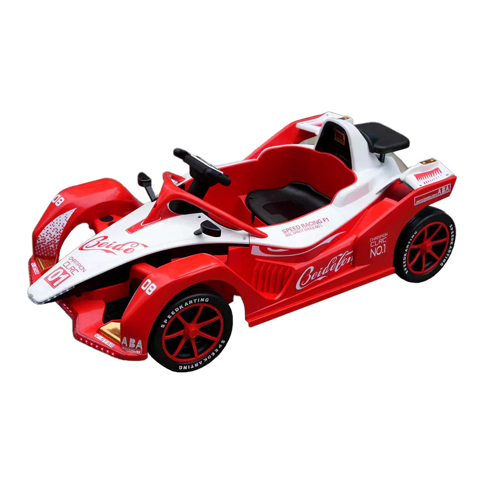 Urban Culture Homes 12V 7Ah Dual Drive Electric Go-Kart | Kids Racing Vehicle with Remote Control, MP3, and LED Lights