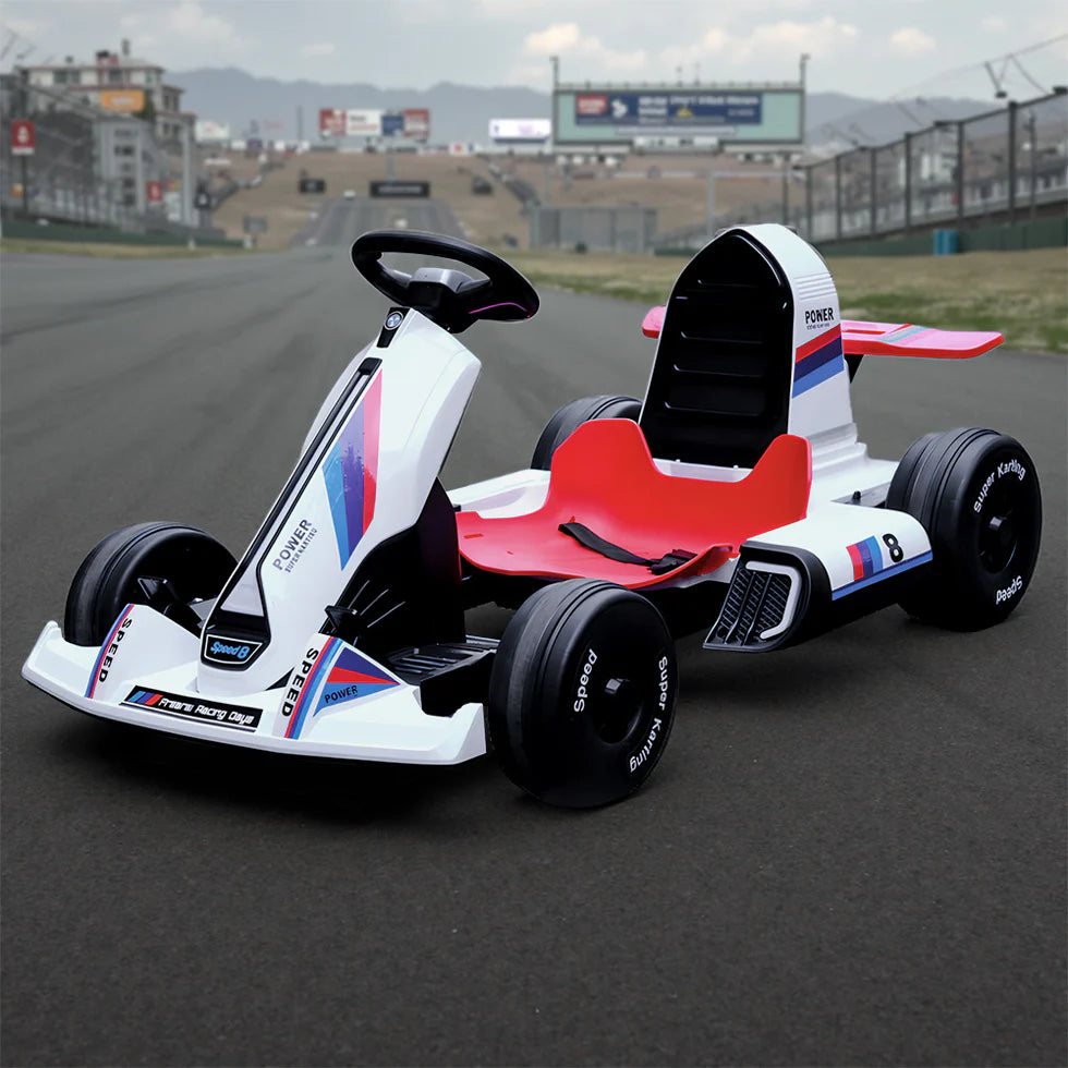 Urban Culture Homes 12V 7Ah Ride-On Electric Go-Kart | Adjustable Frame, Dual Speed, MP3, Remote Control