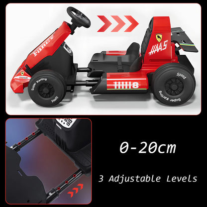 Urban Culture Homes 12V 7Ah Ride-On Electric Go-Kart | Adjustable Frame, Dual Speed, MP3, Remote Control