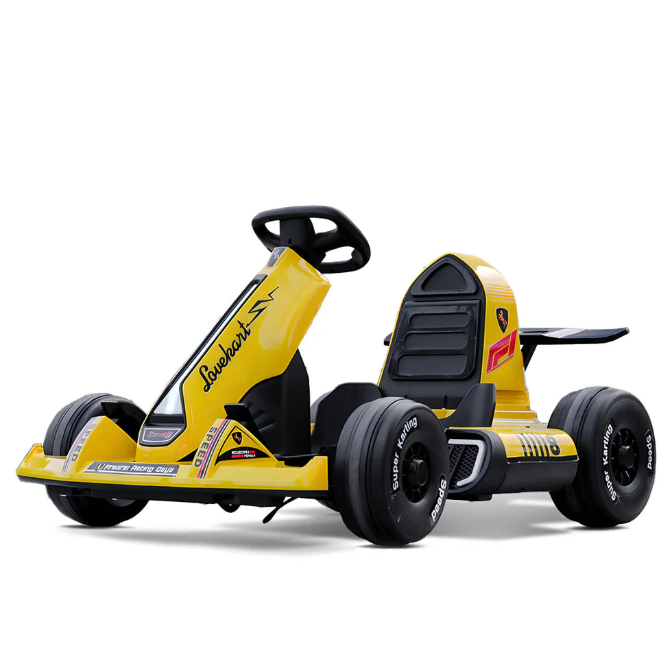 Urban Culture Homes 12V 7Ah Ride-On Electric Go-Kart | Adjustable Frame, Dual Speed, MP3, Remote Control