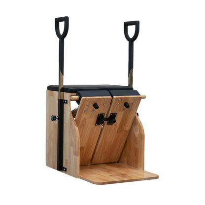 Wooden Pilates Chair – Compact Dual Handle Wunda Chair with Rubberwood Frame