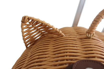 Wicker Cat Carrier Trolley – Wheels & Extendable Handle