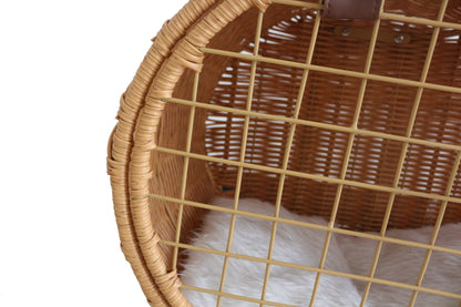 Wicker Cat Carrier Trolley – Wheels & Extendable Handle