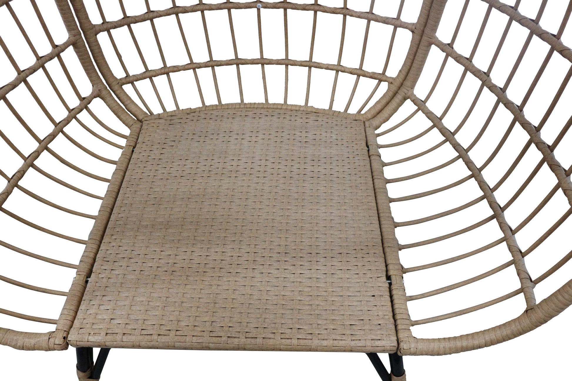 Wicker chair with a cushion on a white background