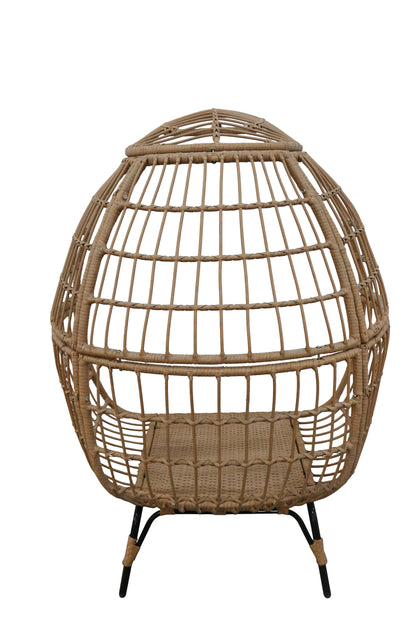 Wicker egg-shaped chair on a white background