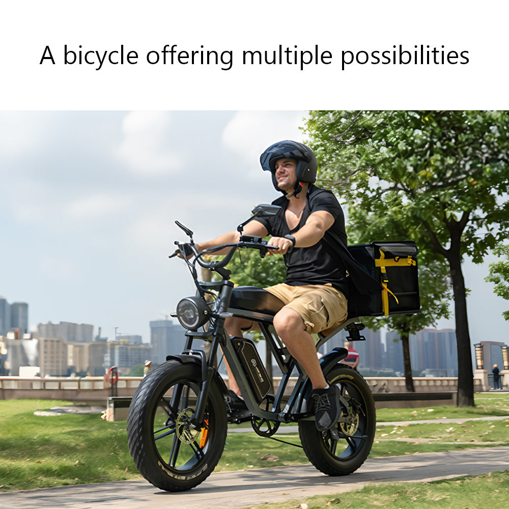 High-Carbon Steel Electric Bike — 750W Brushless Drive, 5 Speed Levels