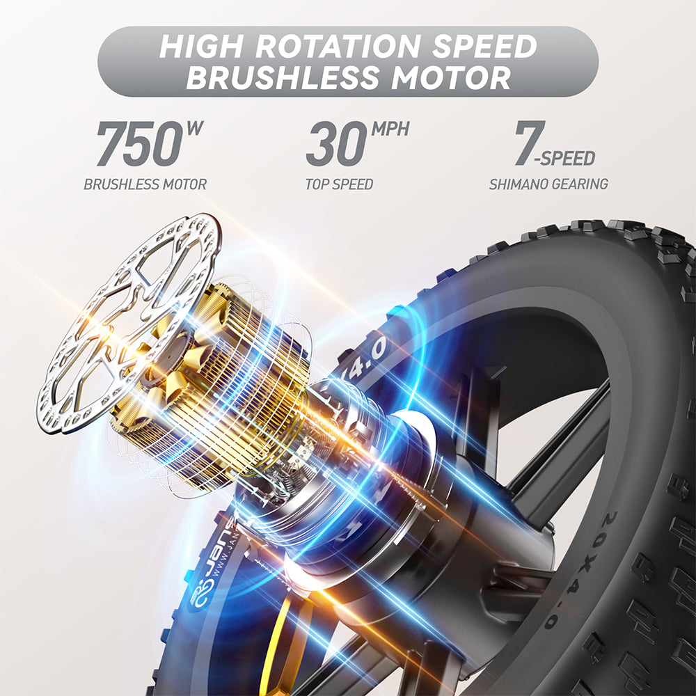 High-Carbon Steel Electric Bike — 750W Brushless Drive, 5 Speed Levels