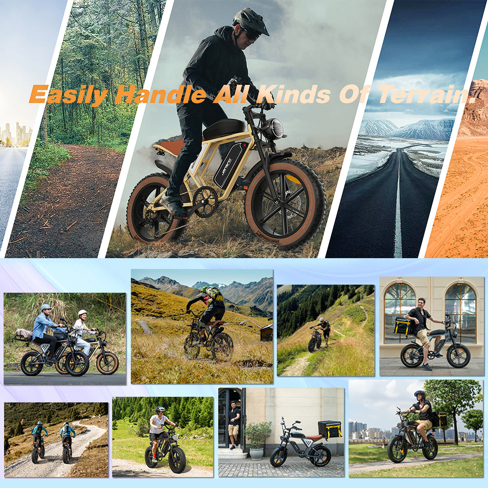 High-Carbon Steel Electric Bike — 750W Brushless Drive, 5 Speed Levels