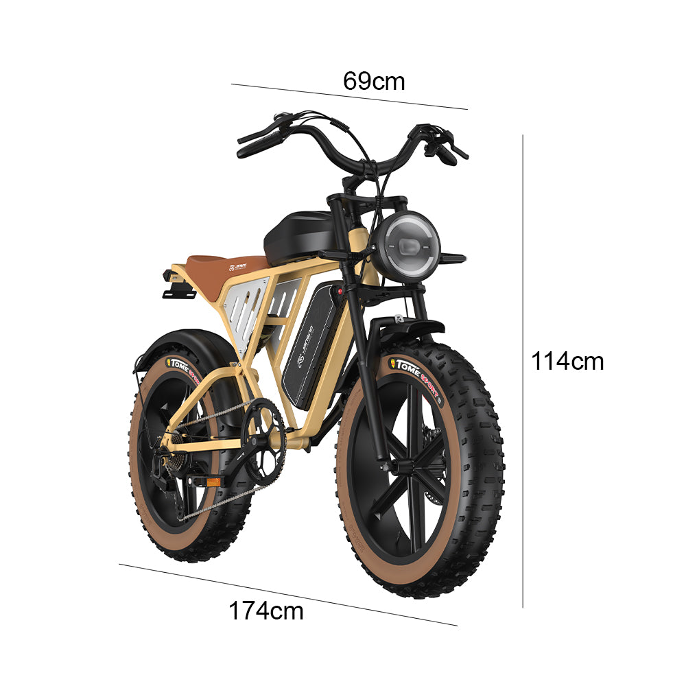 High-Carbon Steel Electric Bike — 750W Brushless Drive, 5 Speed Levels
