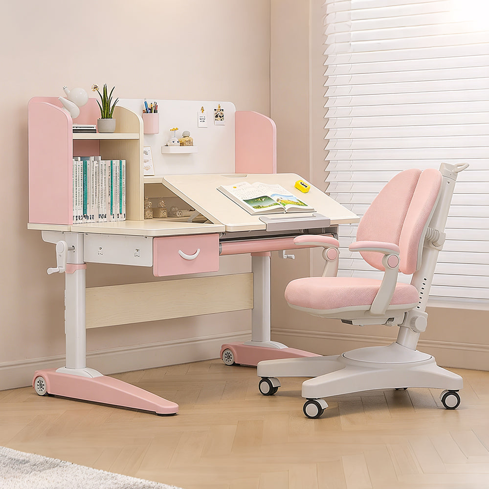 Kids 5-12 years Ergonomic Study Desk & Chair Set - Adjustable Height