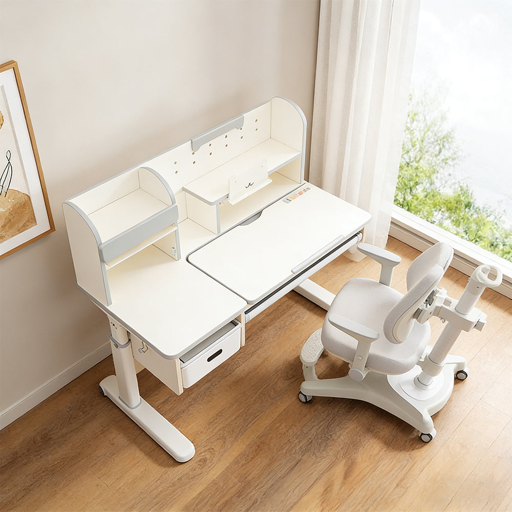 Kids 5-12 years Ergonomic Study Desk & Chair Set - Adjustable Height
