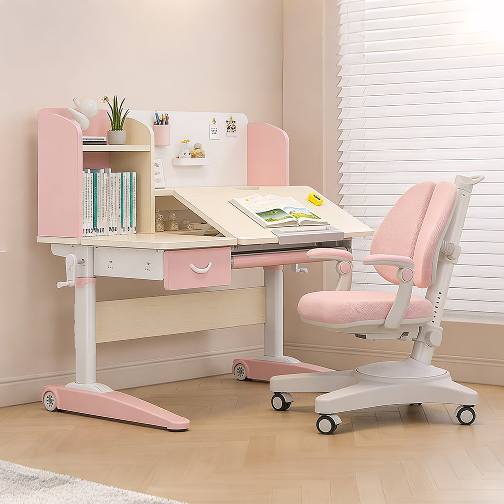 Kids 5-12 years Ergonomic Study Desk & Chair Set - Adjustable Height
