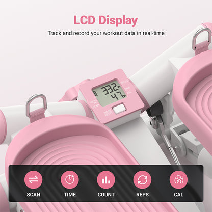 Compact Full-Body Mini Stepper – Twist & Step with Bands