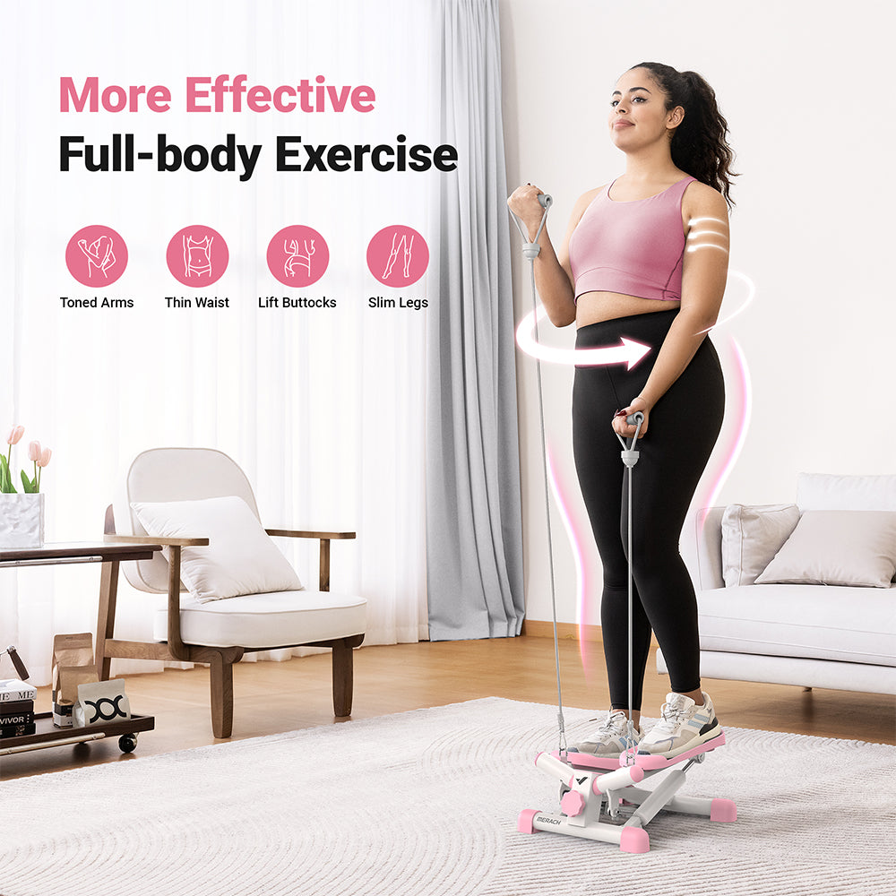 Compact Full-Body Mini Stepper — Twist & Step Motion with Bands