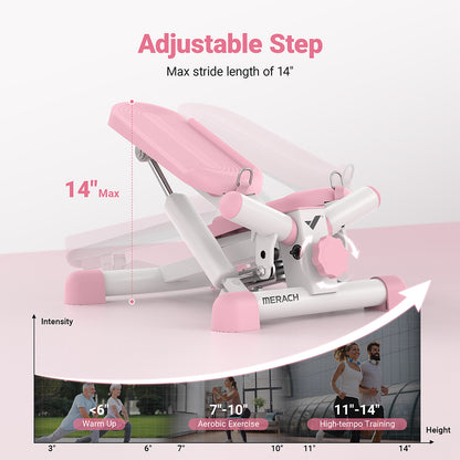 Compact Full-Body Mini Stepper – Twist & Step with Bands