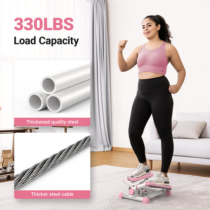 Compact Full-Body Mini Stepper – Twist & Step with Bands
