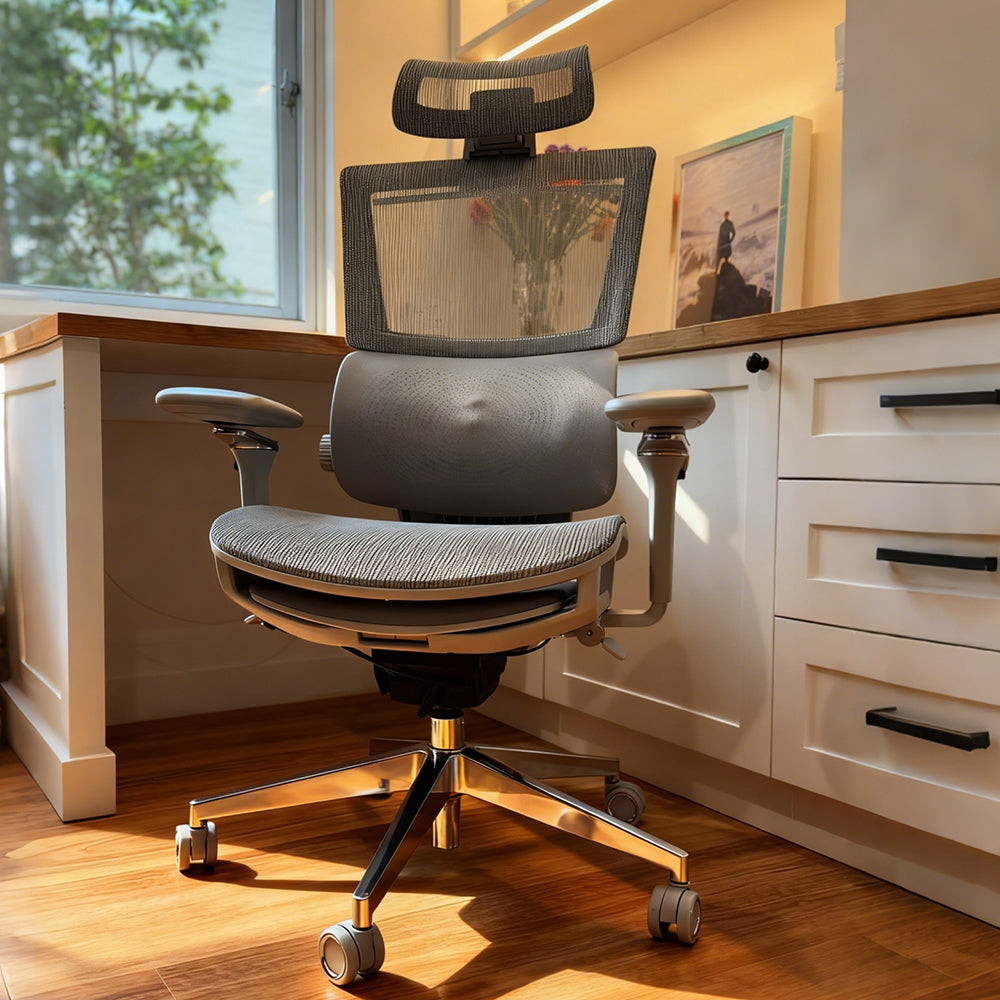 Cozy Motion HLC-3599 Ergonomic Office Chair - Light Gray - OC10