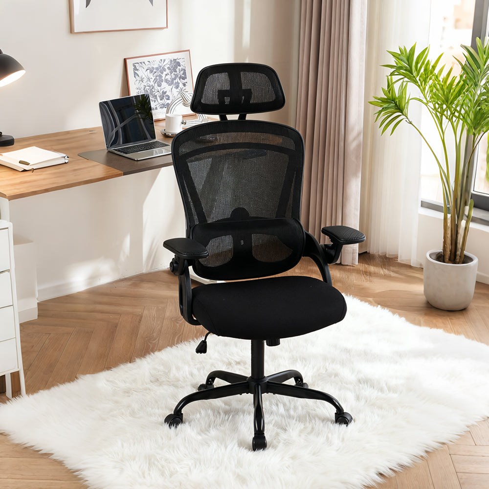 Office Chair with 2D Headrest - Mesh & Fabric - OC12