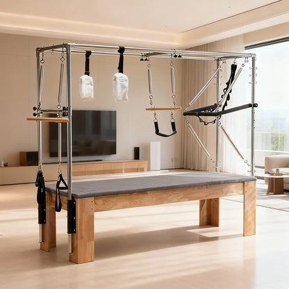 Rubberwood Frame Pilates Cadillac Full Trapeze Table