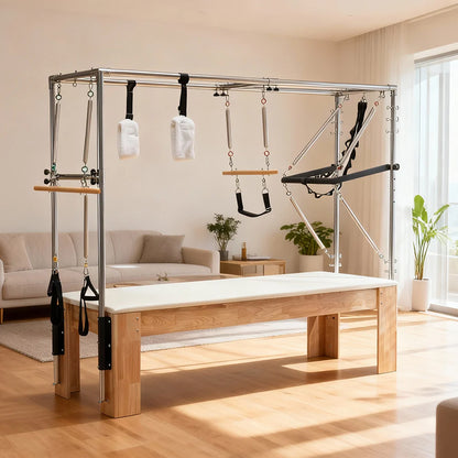 Rubberwood Frame Pilates Cadillac Full Trapeze Table