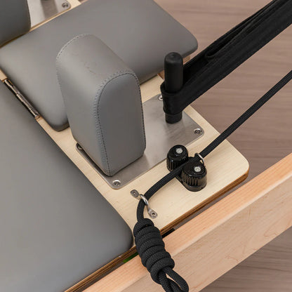 Professional Pilates Reformer with Tower – Rubberwood & 14-Spring Resistance System