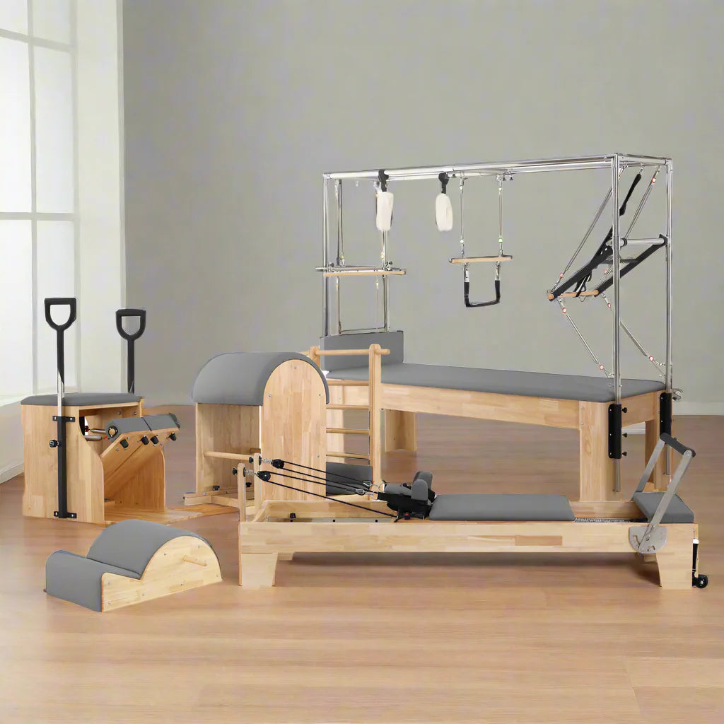 Pilates Studio Combo Set – Full Body Training Kit with Cadillac, Reformer, Ladder Barrel, Wunda Chair & Spine Corrector