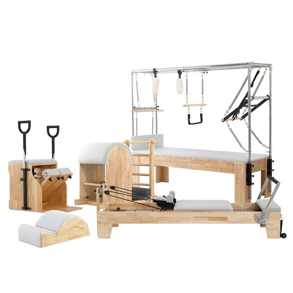Pilates Studio Combo Set – Full Body Training Kit with Cadillac, Reformer, Ladder Barrel, Wunda Chair & Spine Corrector