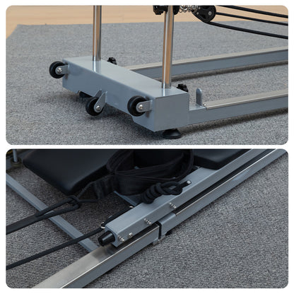 Foldable Carbon-Steel Pilates Reformer – Compact & Strong