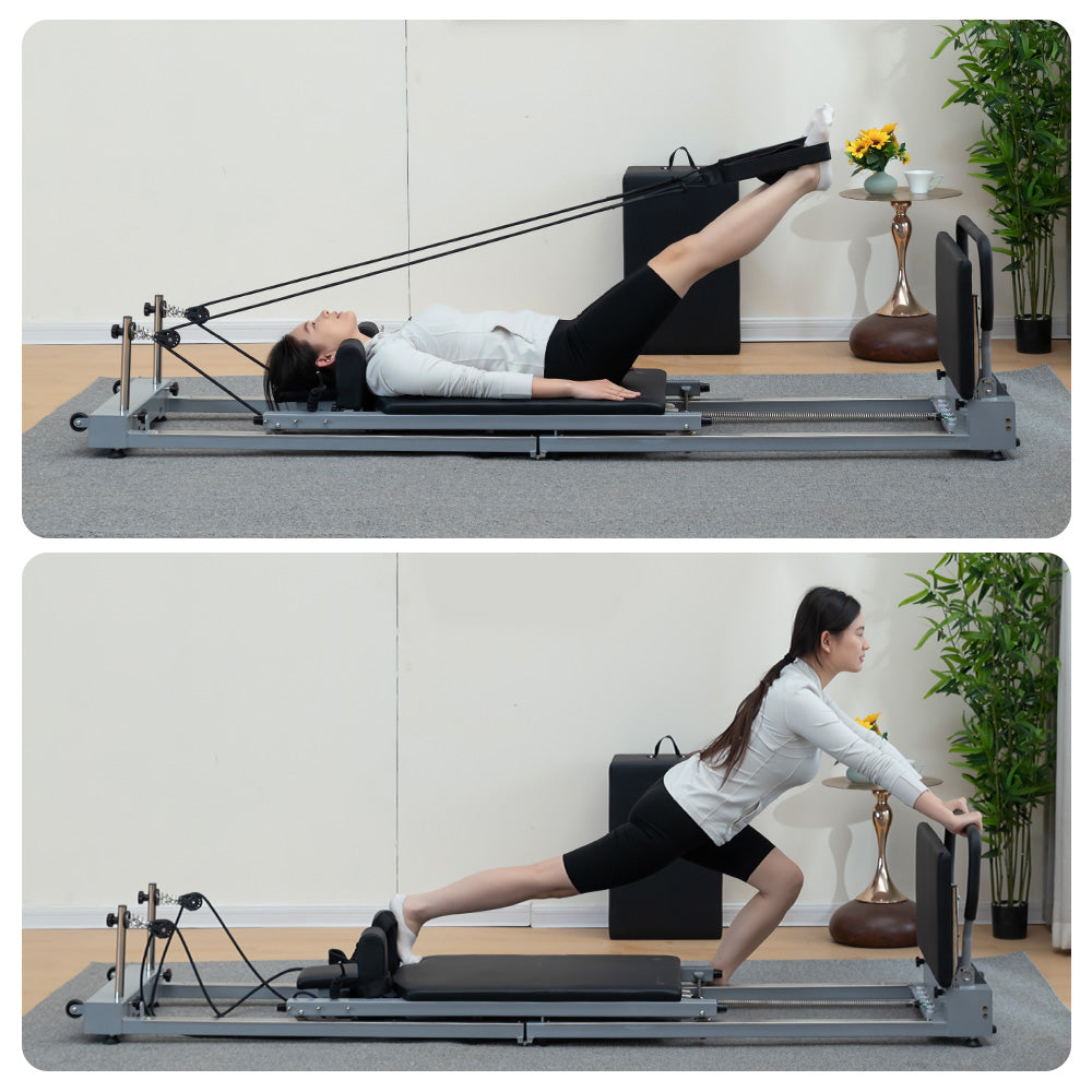 Foldable Carbon-Steel Pilates Reformer — Compact, Strong & Versatile