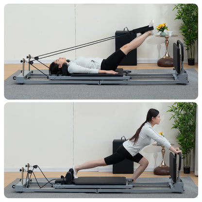 Foldable Carbon-Steel Pilates Reformer – Compact & Strong