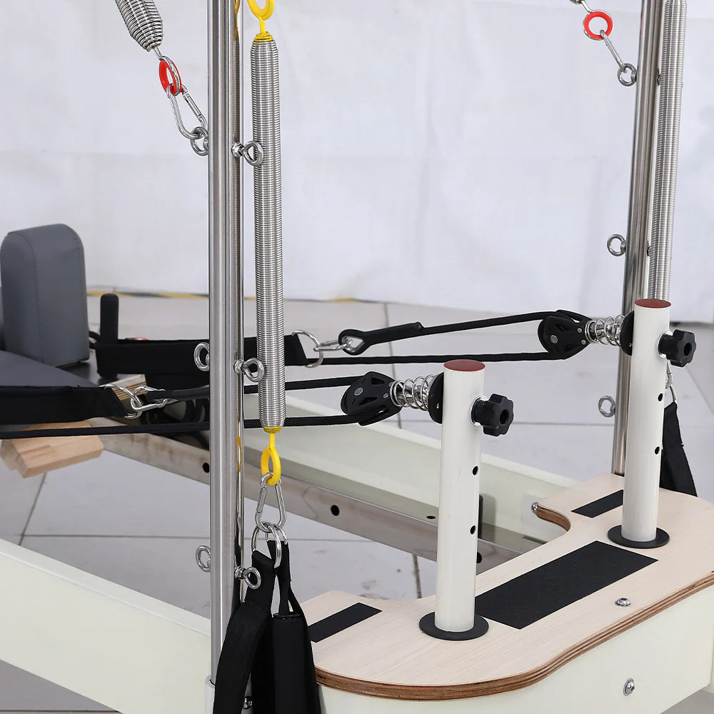 Professional Pilates Reformer with Half Trapeze Table - Grey
