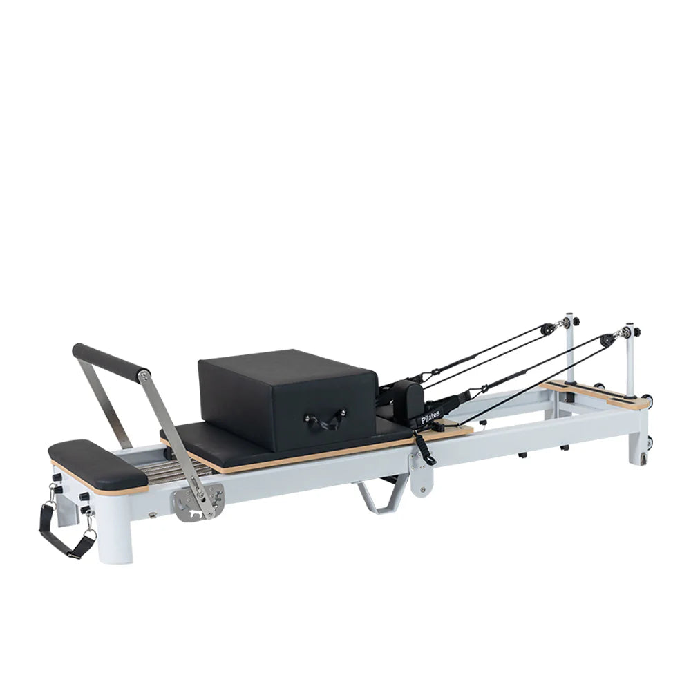 Foldable Aluminum Reformer Pilates Bed with 6-Spring Resistance & PU Leather Cushion