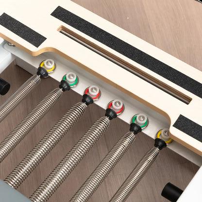Foldable Aluminum Reformer Pilates Bed with 6-Spring Resistance & PU Leather Cushion