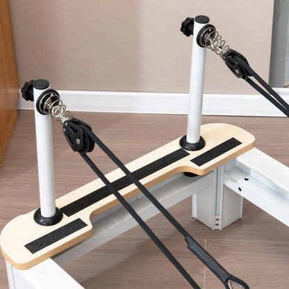 Foldable Aluminum Reformer Pilates Bed with 6-Spring Resistance & PU Leather Cushion
