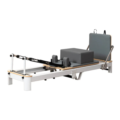 Foldable Aluminum Reformer Pilates Bed with 6-Spring Resistance & PU Leather Cushion