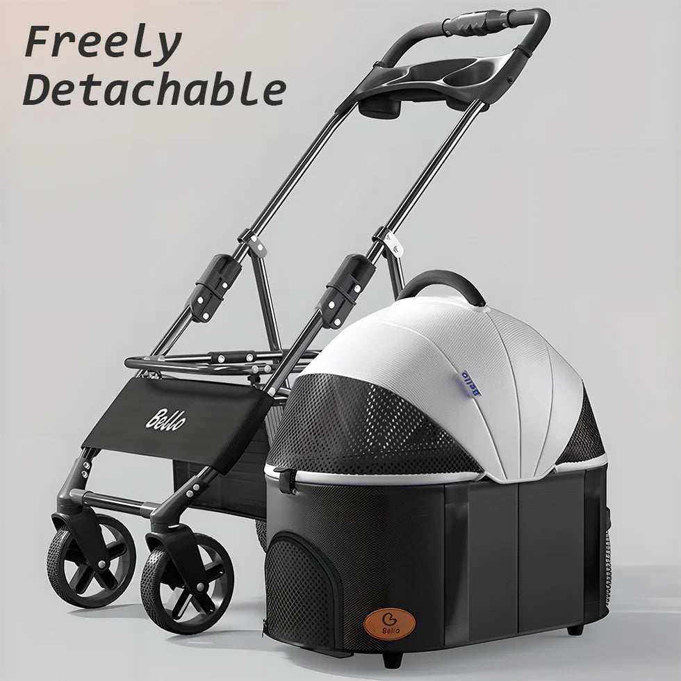 Foldable And Detachable Wrought Iron Frame Pet Stroller
