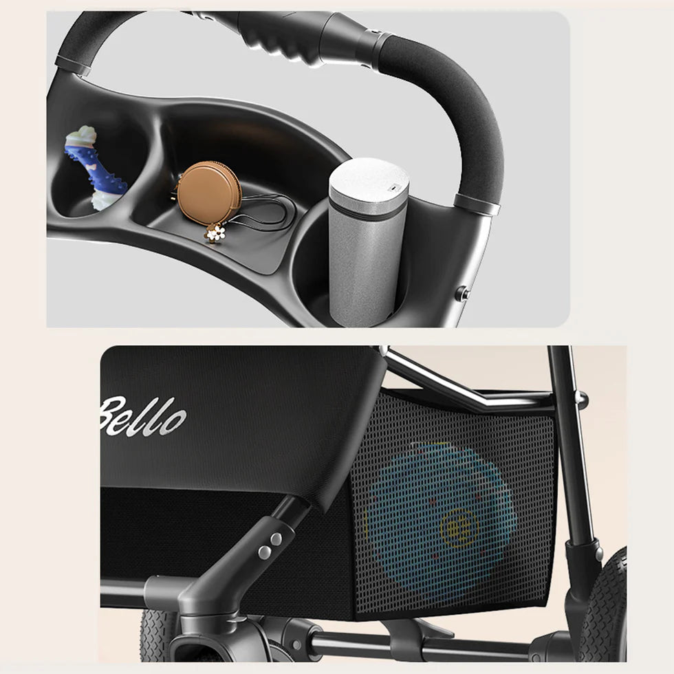 Foldable And Detachable Wrought Iron Frame Pet Stroller