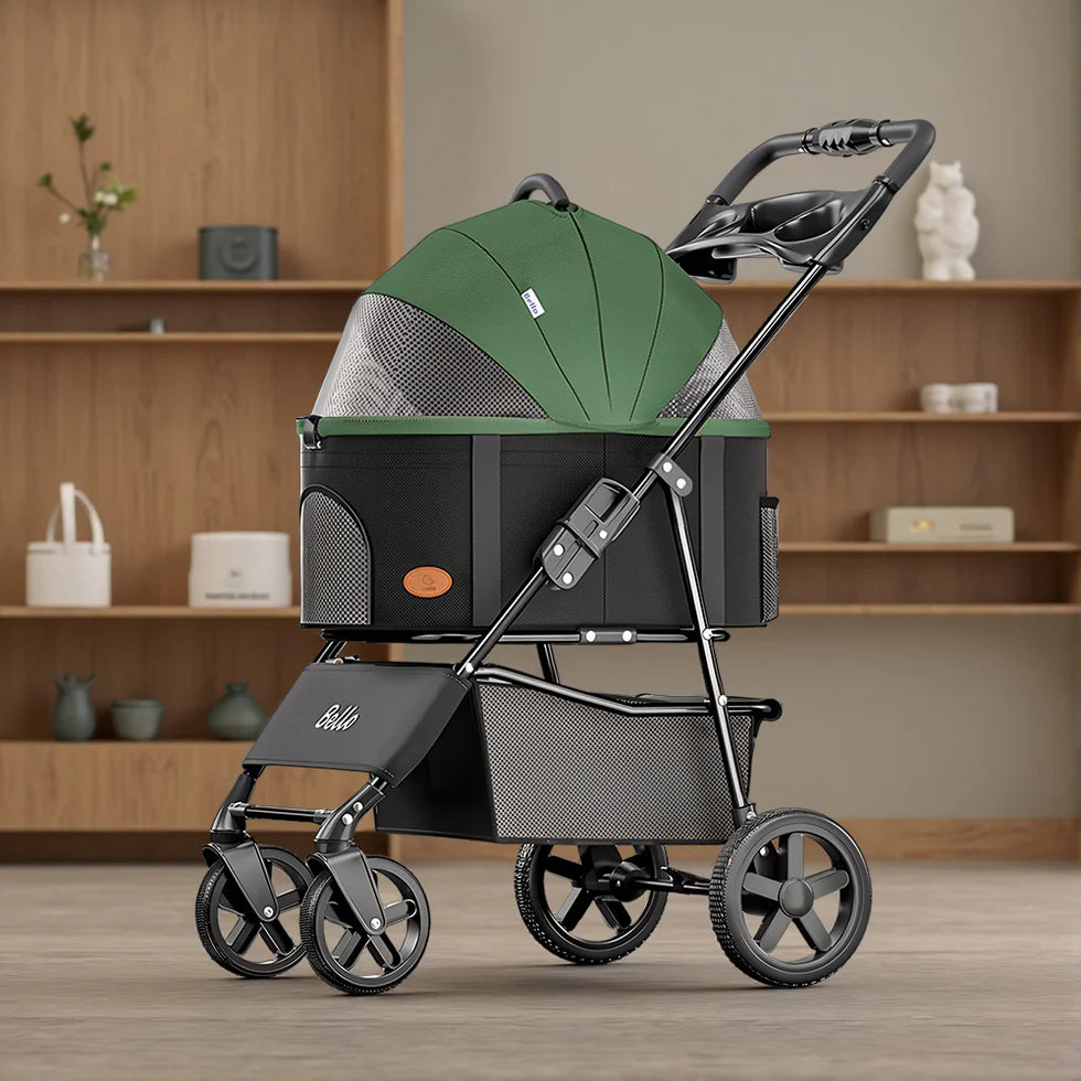 Foldable And Detachable Wrought Iron Frame Pet Stroller