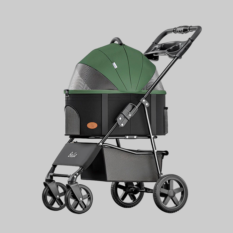 Foldable And Detachable Wrought Iron Frame Pet Stroller
