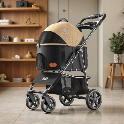 Foldable And Detachable Wrought Iron Frame Pet Stroller