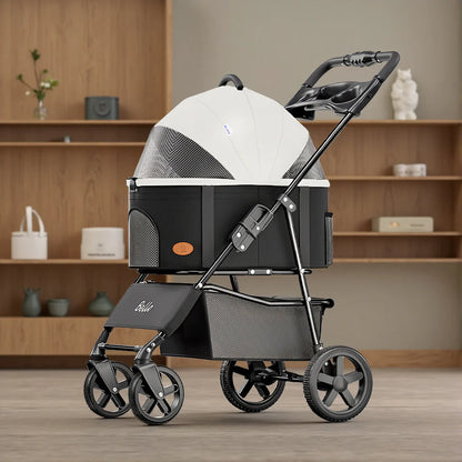 Foldable And Detachable Wrought Iron Frame Pet Stroller