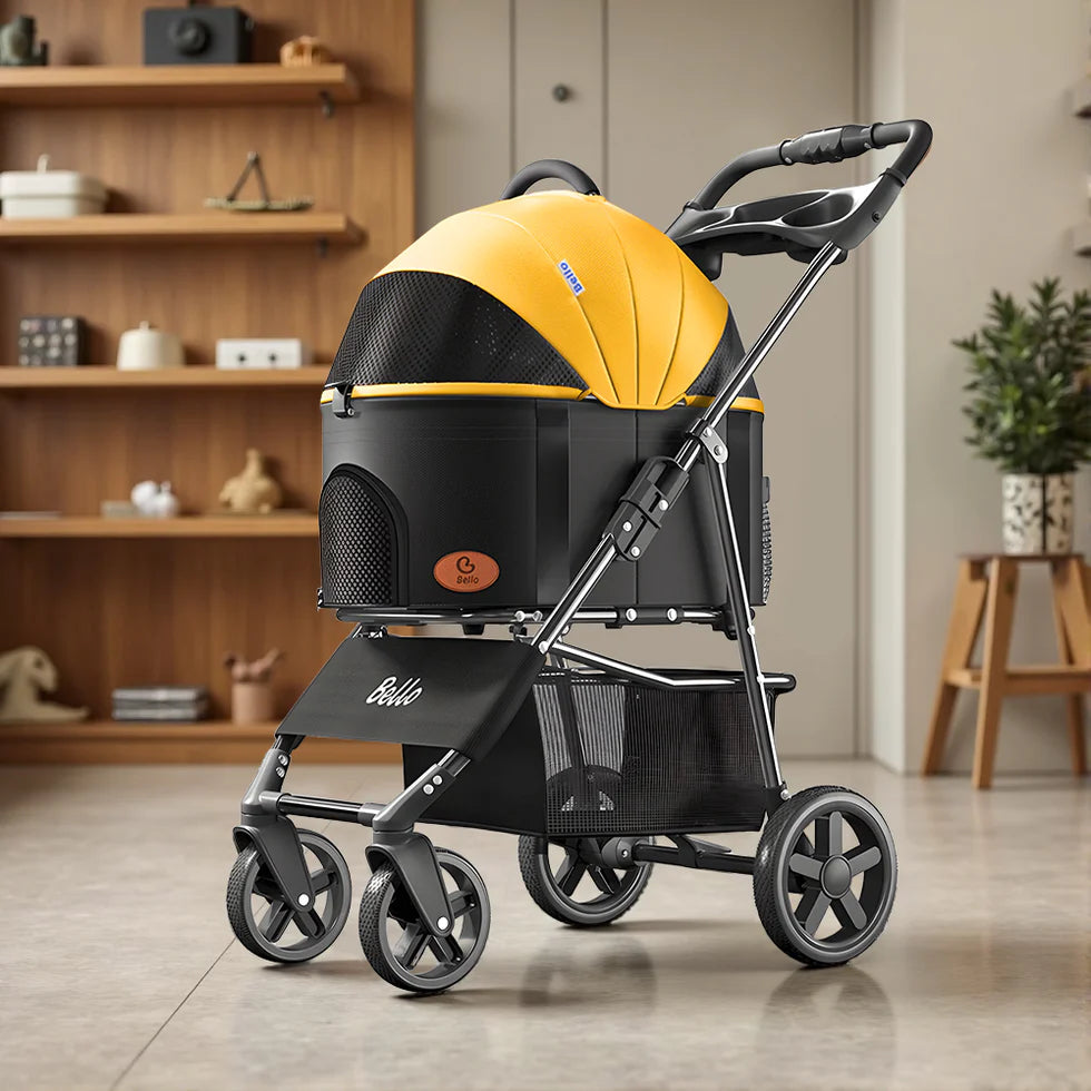 Foldable And Detachable Wrought Iron Frame Pet Stroller