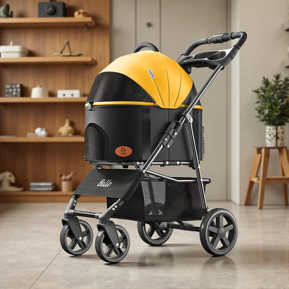 Foldable And Detachable Wrought Iron Frame Pet Stroller